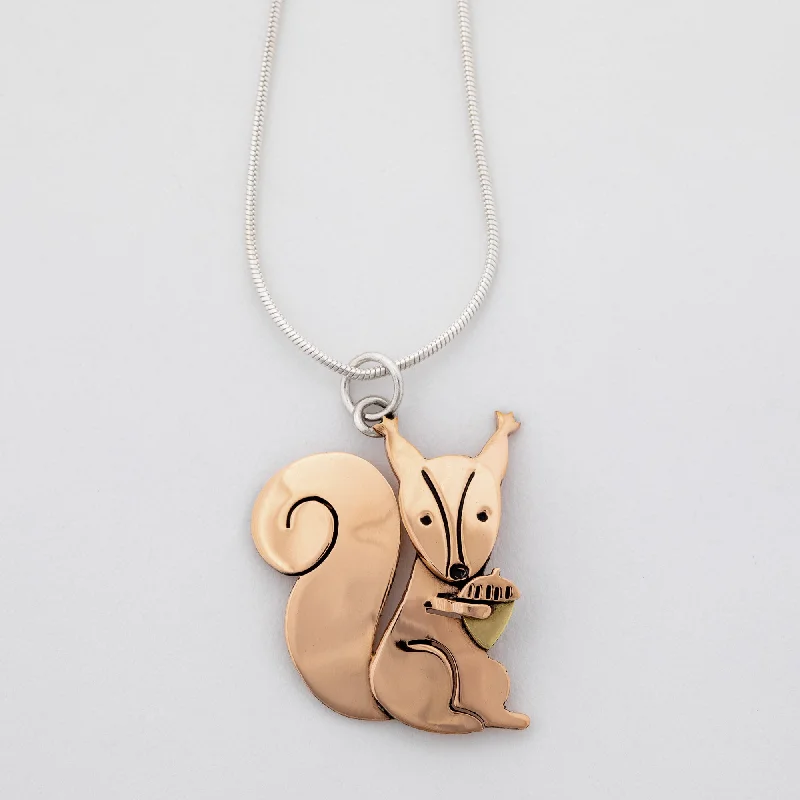 Squirrel Mixed Metal Necklace