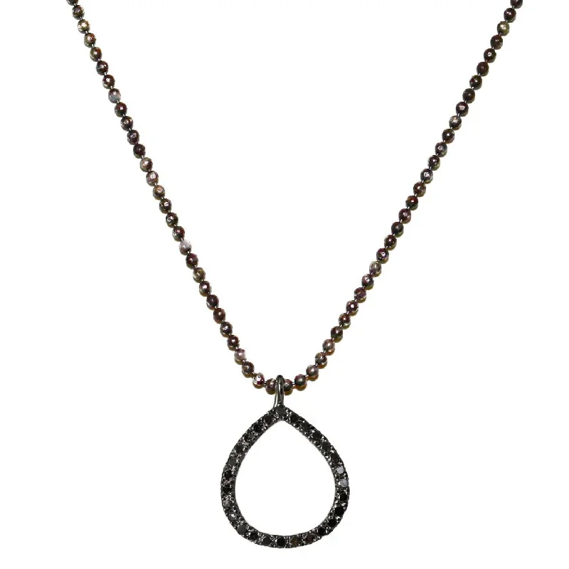 Chloe Necklace Silver Black Diamonds