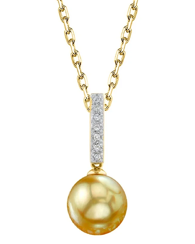 Golden South Sea Pearl & Diamond High Life Pendant