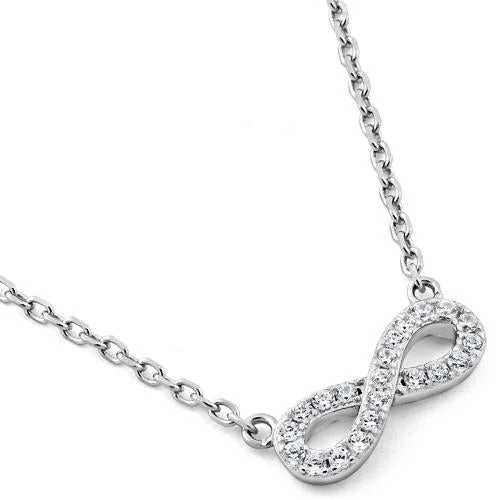 Sterling Silver Infinity CZ Necklace