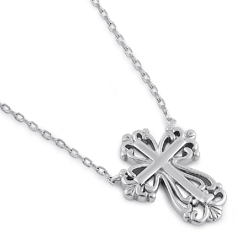 Sterling Silver Vintage Cross Necklace