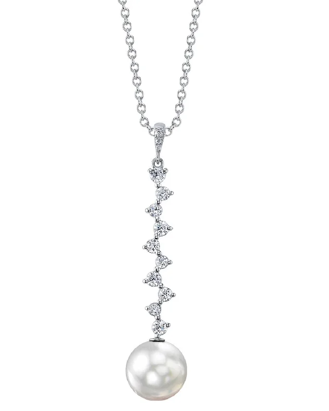 White South Sea Pearl & Diamond Evasion Pendant