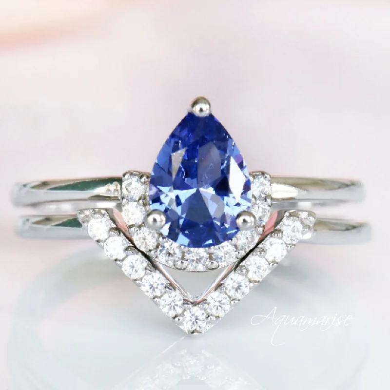 Aria Tanzanite Ring Set- Sterling Silver