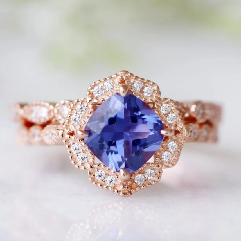 Luxe Tanzanite Ring- 14 Rose Gold Vermeil