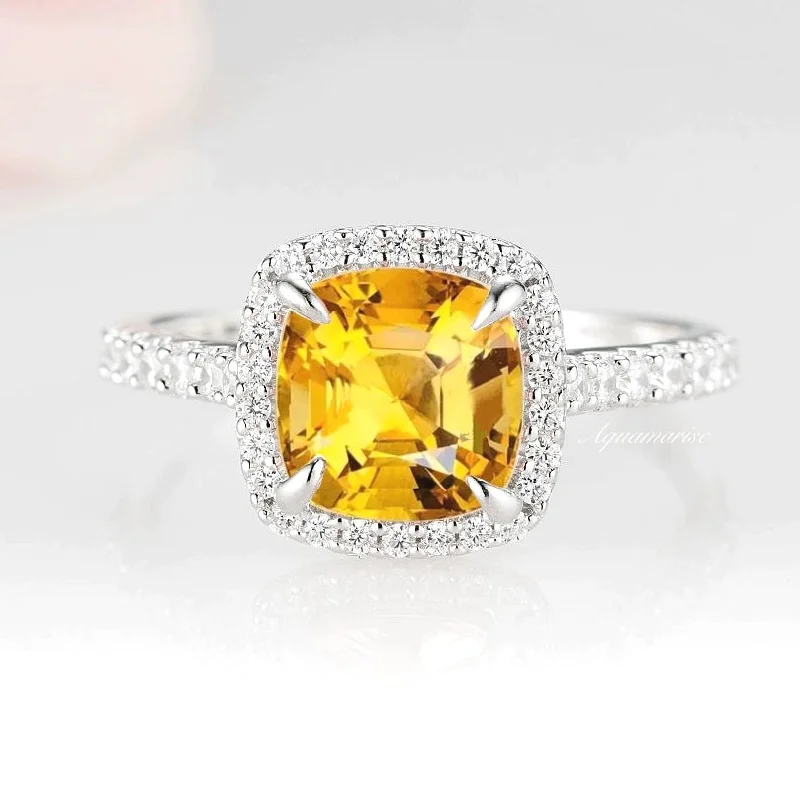 Belle Citrine Ring- Sterling Silver