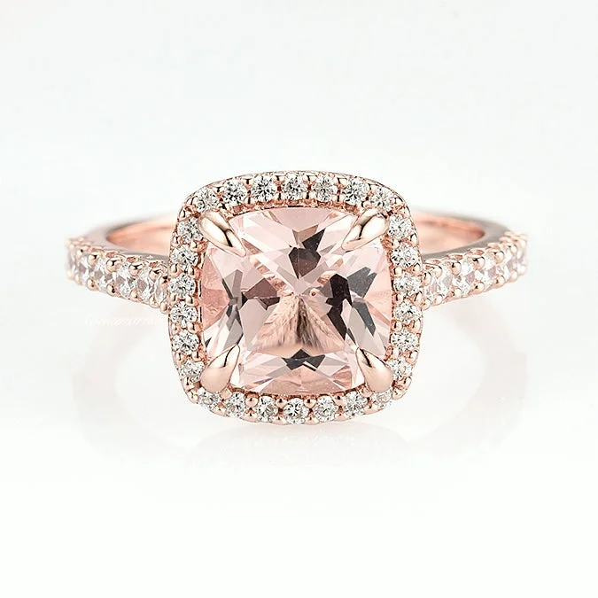 Belle Morganite Ring- 14K Rose Gold Vermeil