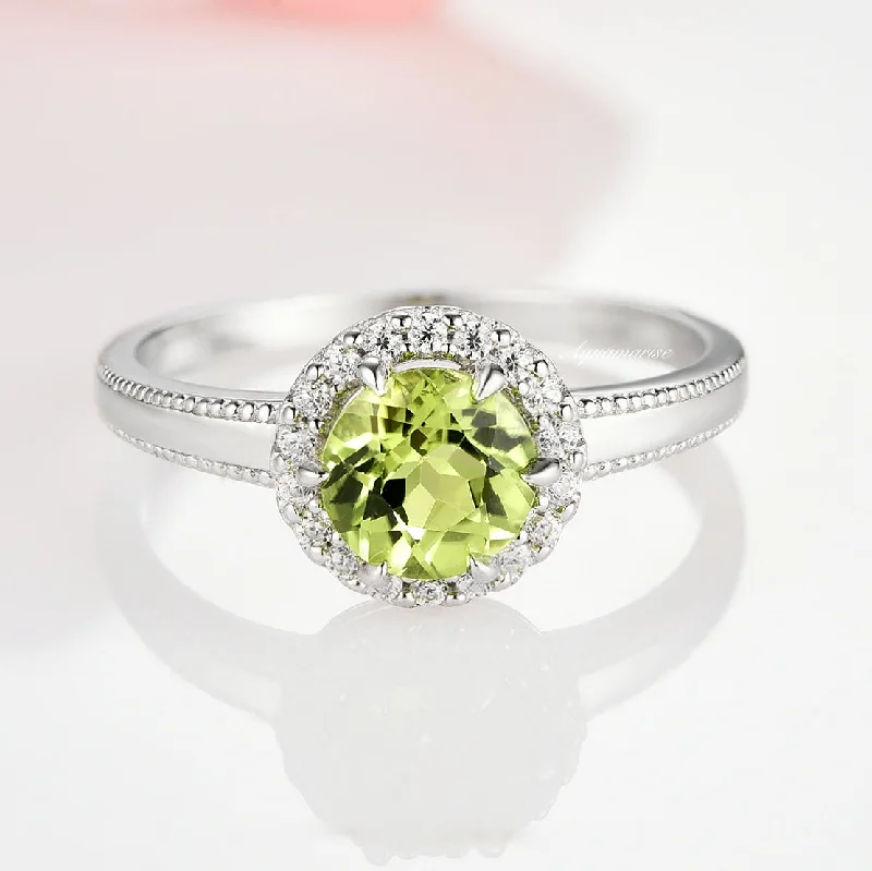 Ella Natural Peridot Ring- Sterling Silver