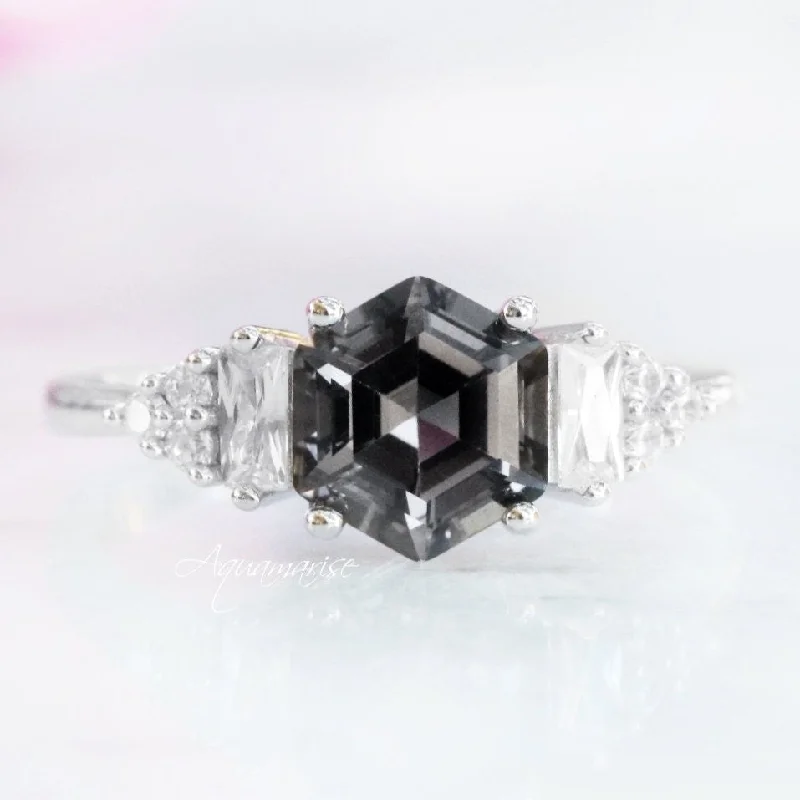 Mila Gray Diamond Ring- Sterling Silver