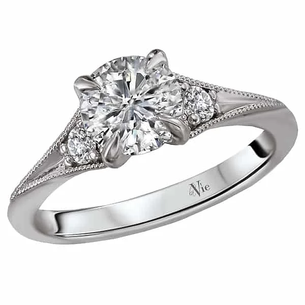 La Vie Sculptural Milgrain Engagement Ring