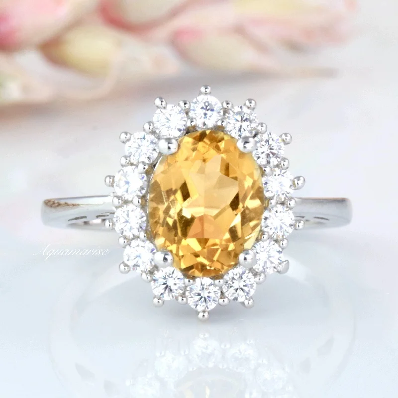 Diana Citrine Ring- Sterling Silver