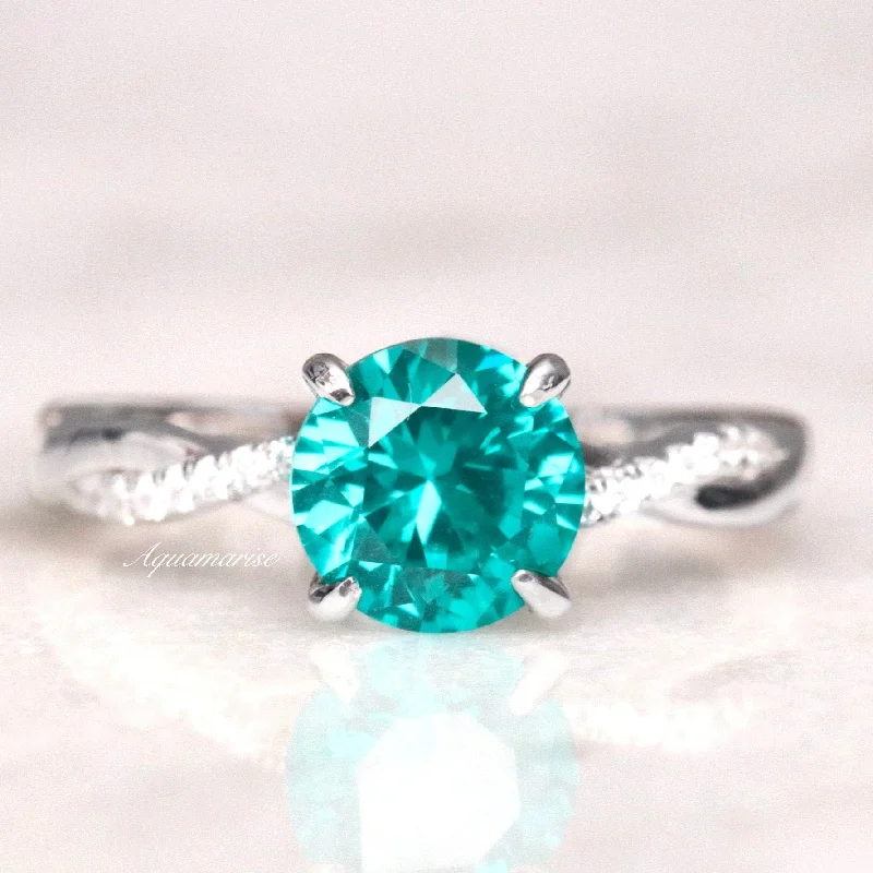 Sophia Paraiba Tourmaline Ring- Sterling Silver