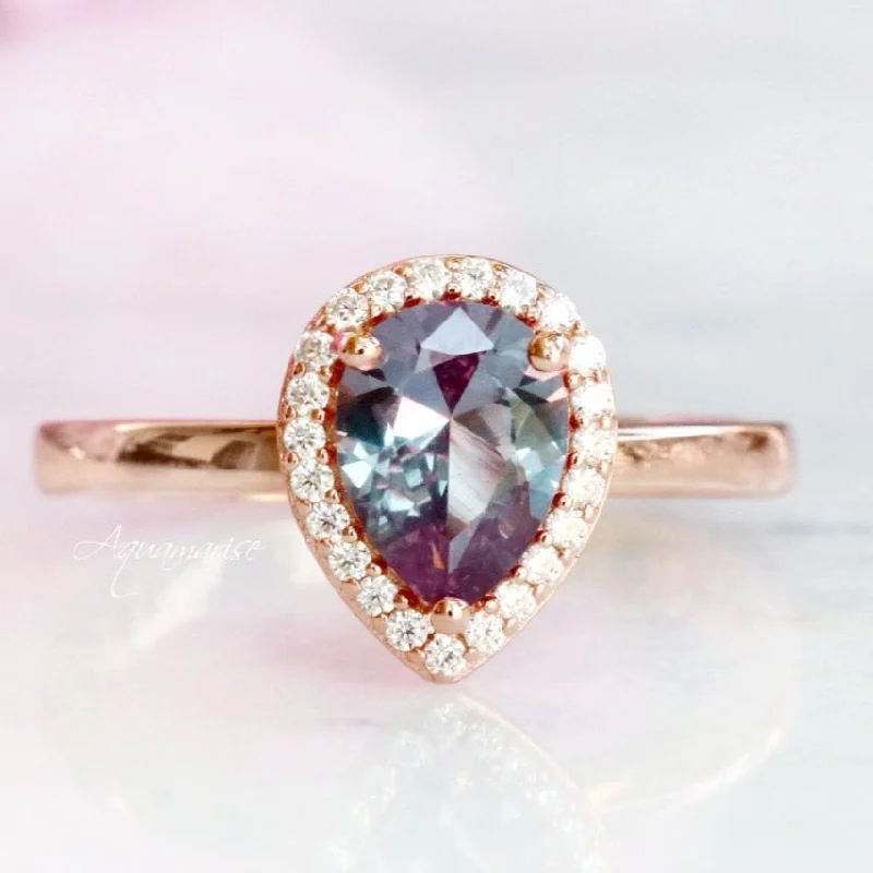 Camila Alexandrite Ring- 14K Rose Gold Vermeil