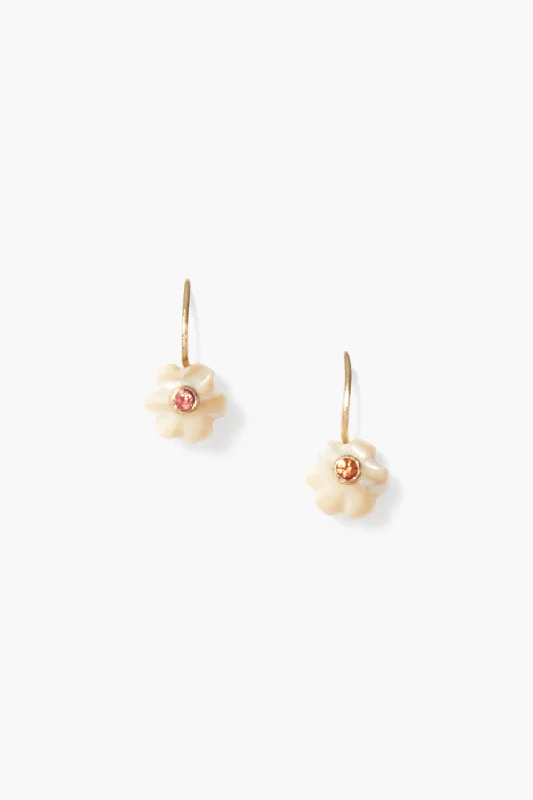 14k Pumpkin Earrings Mini Natural MOP