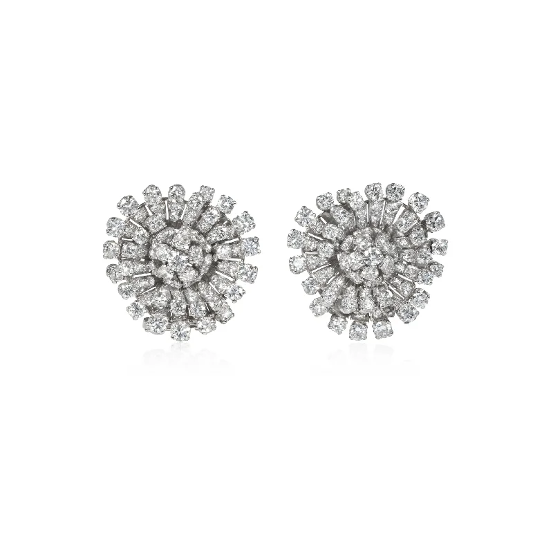 1950s Platinum Diamond Earrings