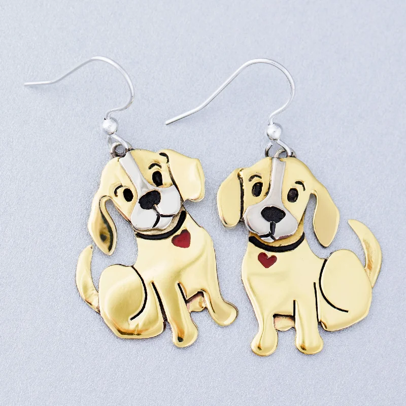 My Sweet Boy Mixed Metal Dog Earrings