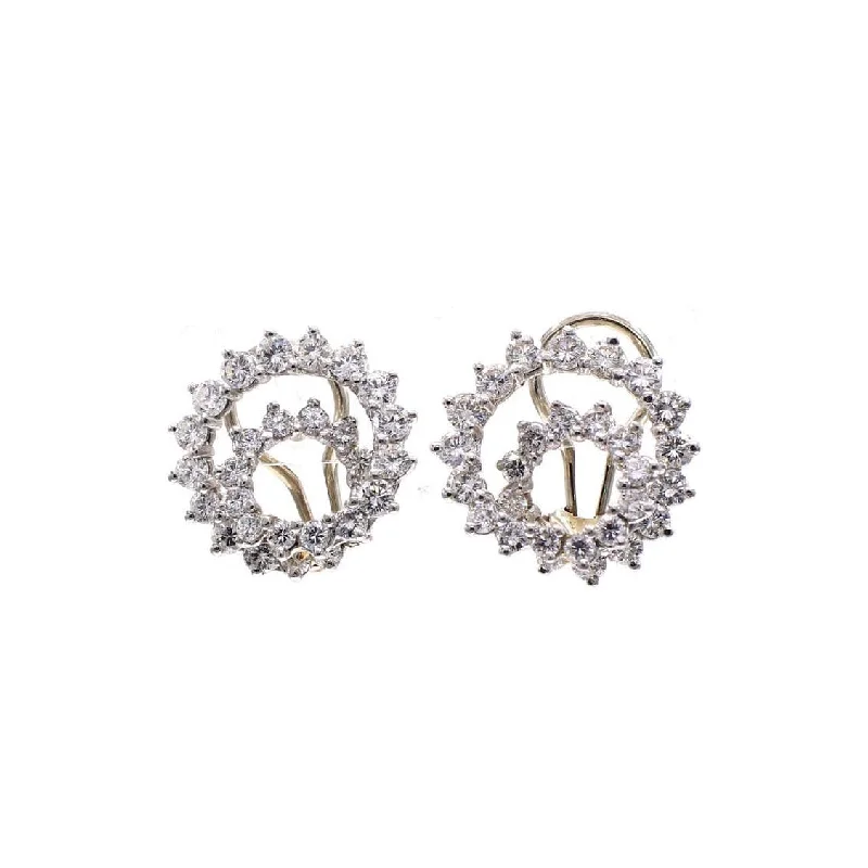 Angela Cummings Post-1980s Platinum Diamond Earrings