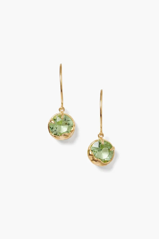 August Birthstone Earrings Peridot Crystal