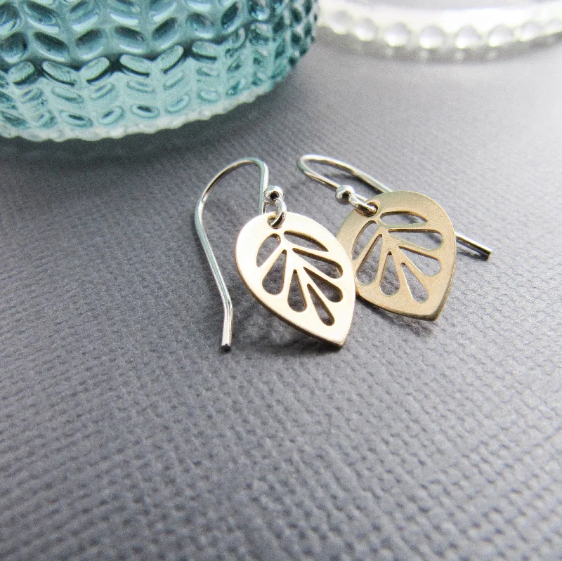 Brass Leaf Earrings