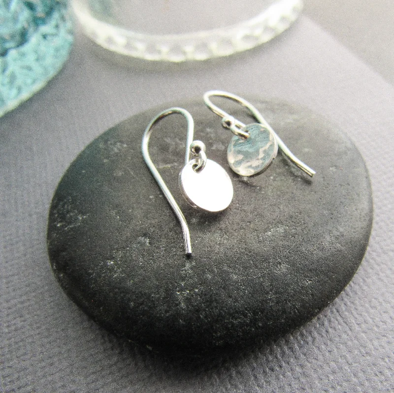 Sterling Silver Hammered Disc Earrings -Petite