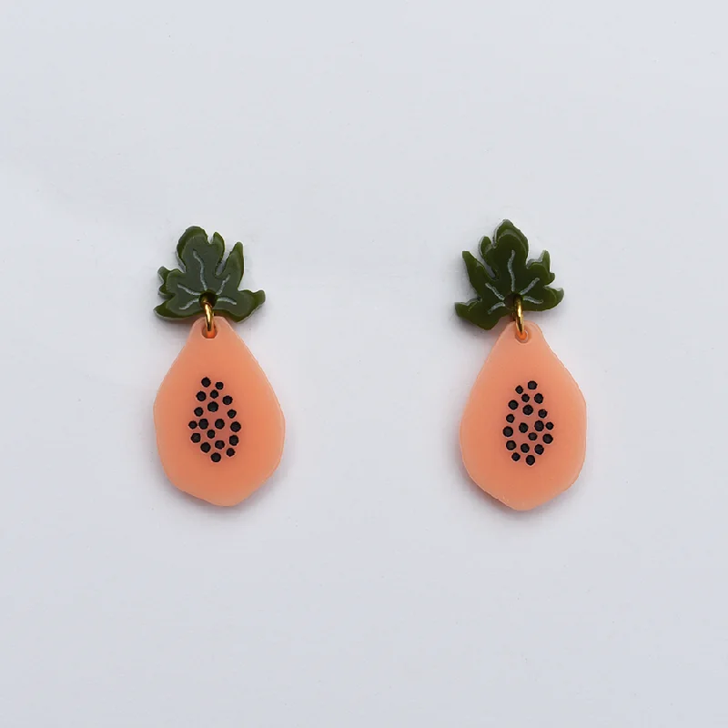 Mini Papaya Post Earrings