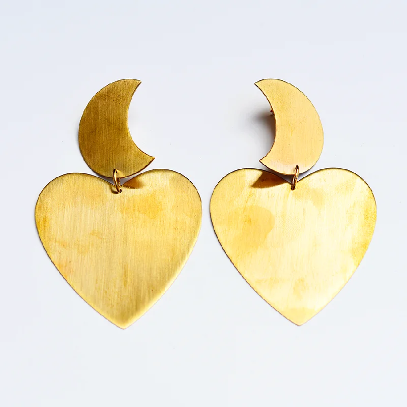 Mira Moon and Heart Earrings