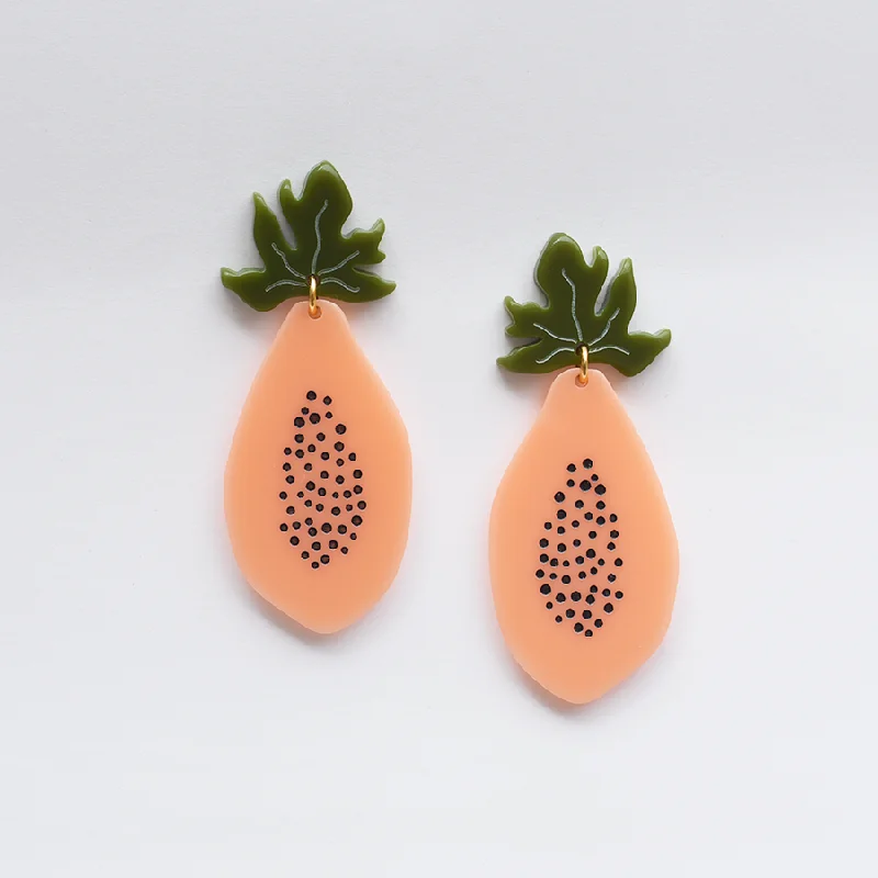 Large Papaya Earrings