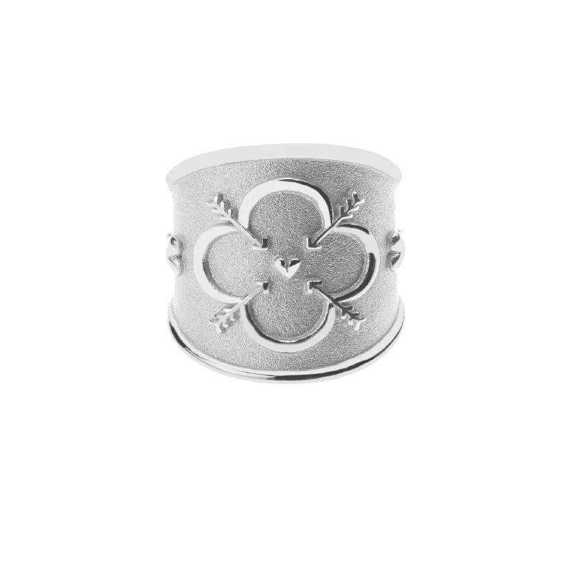 LOVE Cigar Band Ring in Silver