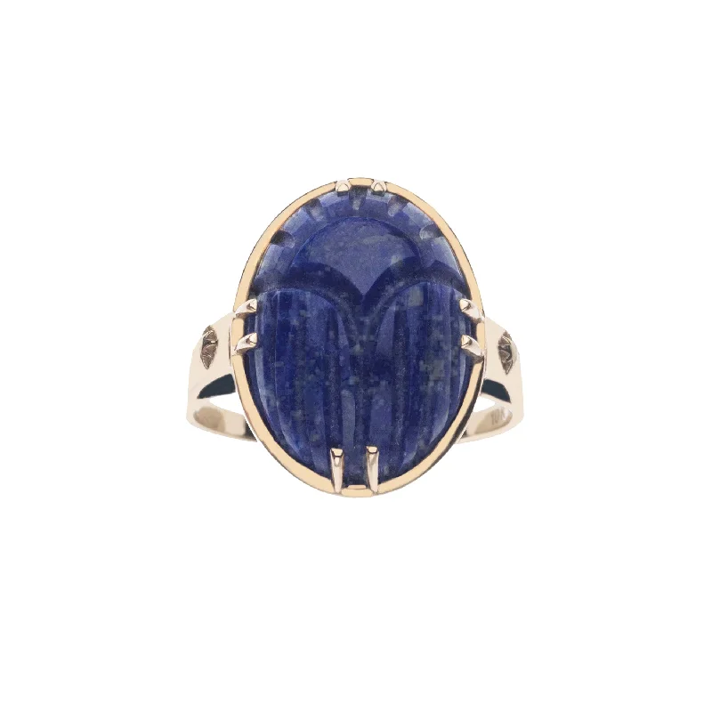 PROTECT Lapis Scarab Ring in 10k Gold