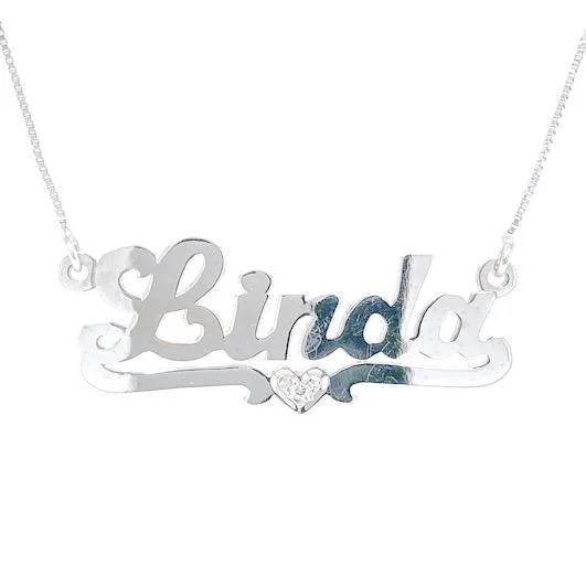 14K W Gold Script Name Necklace