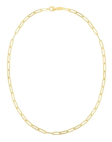 14K Y Gold 18" Paperclip Necklace 4.2grms