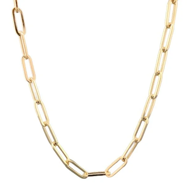 14K Y Gold 18" Solid Paperclip Necklace 11.0grms