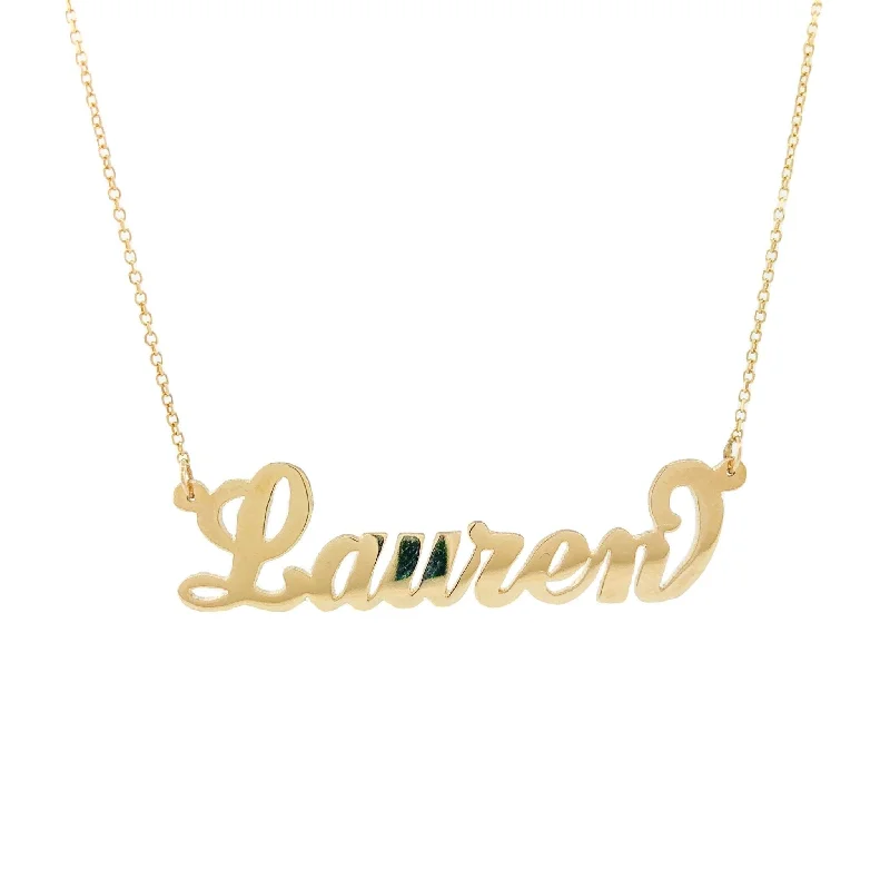 14K Y Gold Script Name Necklace