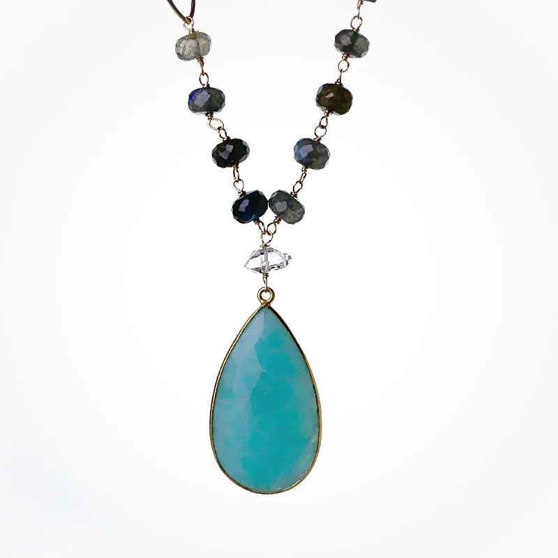 Amazonite Teardrop Gem Necklace