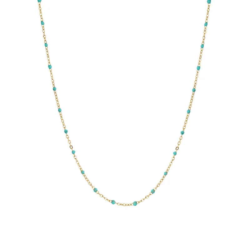 Blue Skies Enamel Dotted Necklace