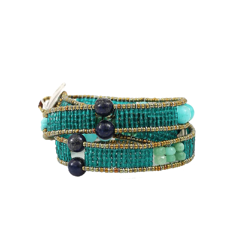 Boa Emeraude Long Beaded Bracelet