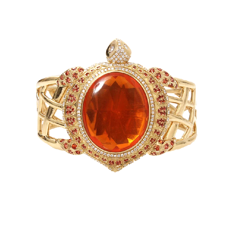 Fire Opal Sea Turtle Cuff