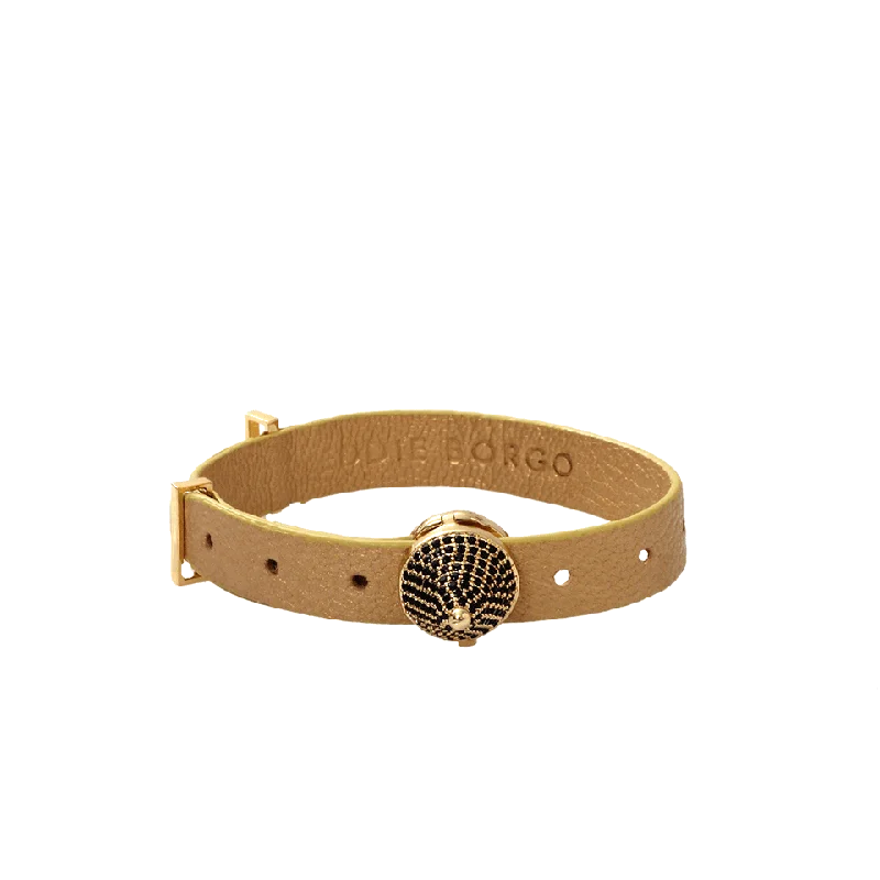 Pave Cone Leather Bracelet