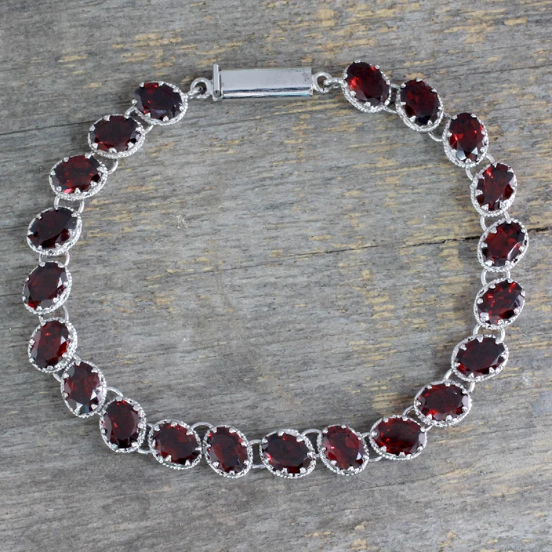 Red Garnet Tennis Bracelet