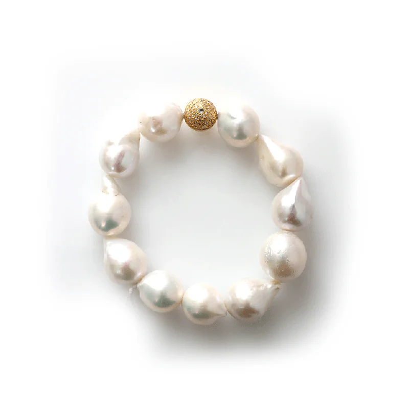 White Baroque Pearl Bracelet