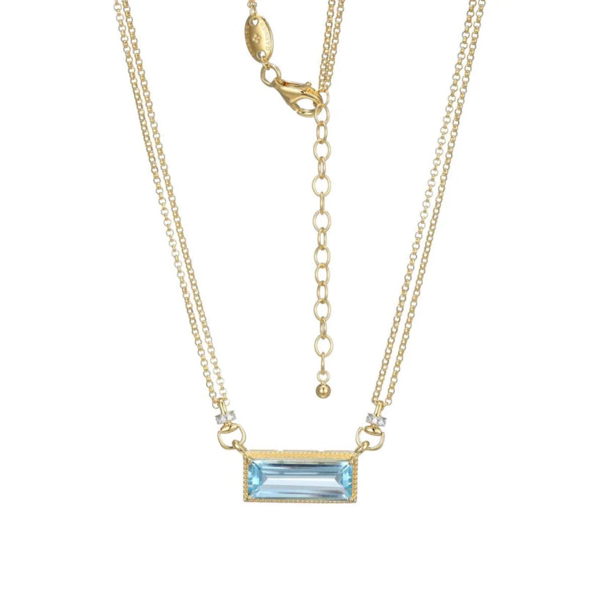 YGP Sterling CZ Blue Topaz Necklace