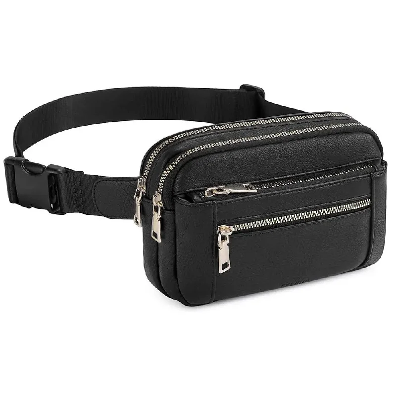 Premium Leather Fanny Pack - Lightweight Waist Bag with Adjustable Belt