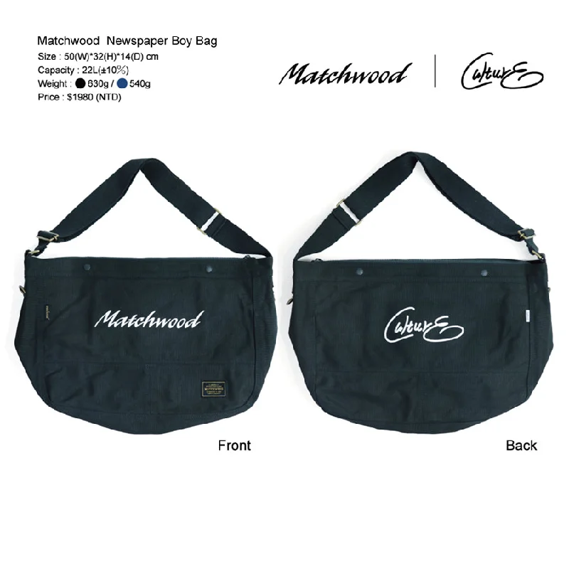 MATCHWOOD Matchwood Newspaper Boy Bag - Black  (600g)