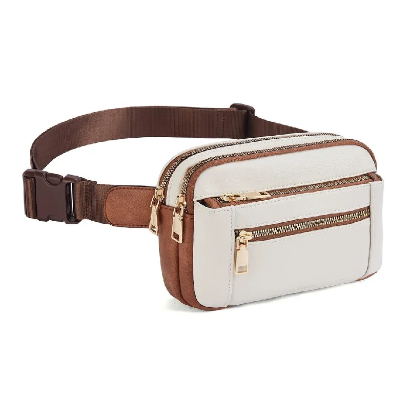 Premium Leather Fanny Pack - Lightweight Waist Bag with Adjustable Belt