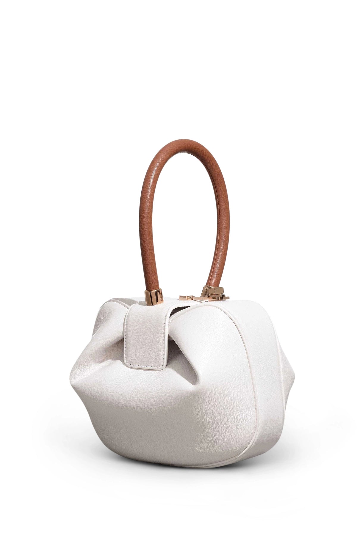 Nina Bag in Ivory & Cognac Nappa Leather