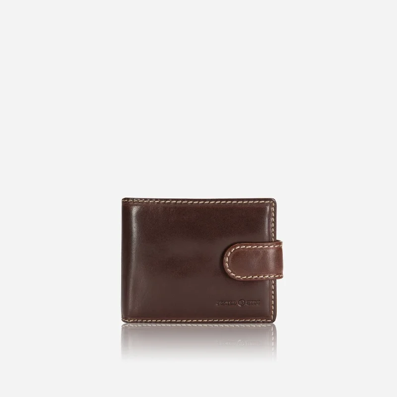 Bifold Wallet with Coin and Tab Closure