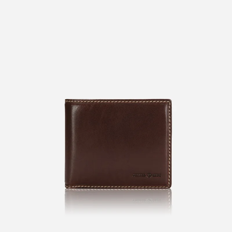 Billfold Wallet With Coin, Mocha