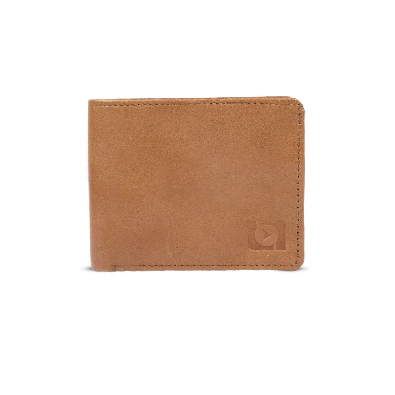 Men's Tan Leather Bifold Wallet