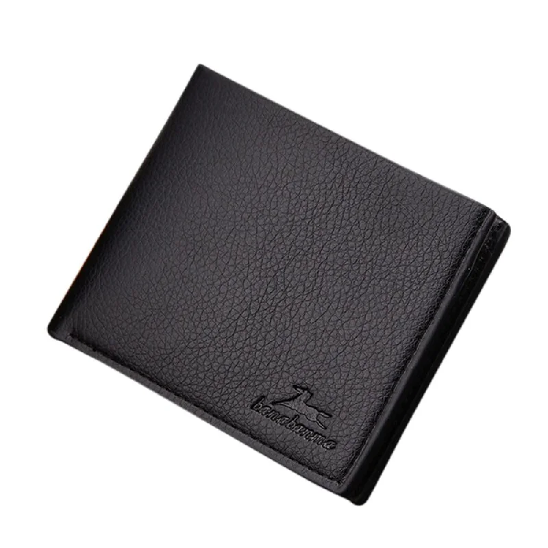 Fashion Men Wallet Wearable Concise PU Leather Multi Position High Quality Designer Purse Money Clip Boys Teens Gift