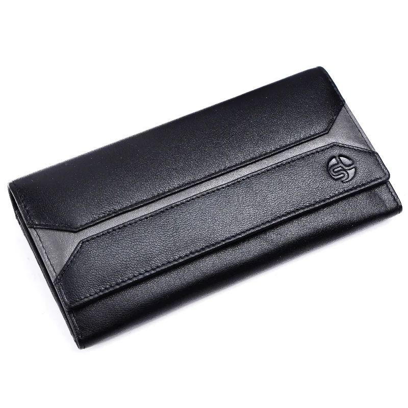 Ladies leather clutch 93712 (Black)