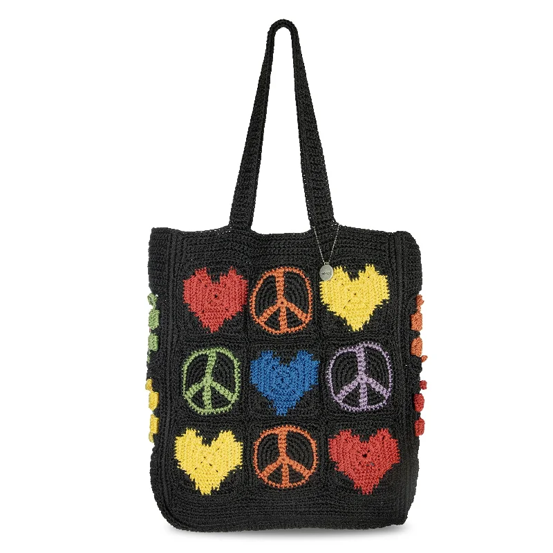 Hand Crochet - Black Peace And Love